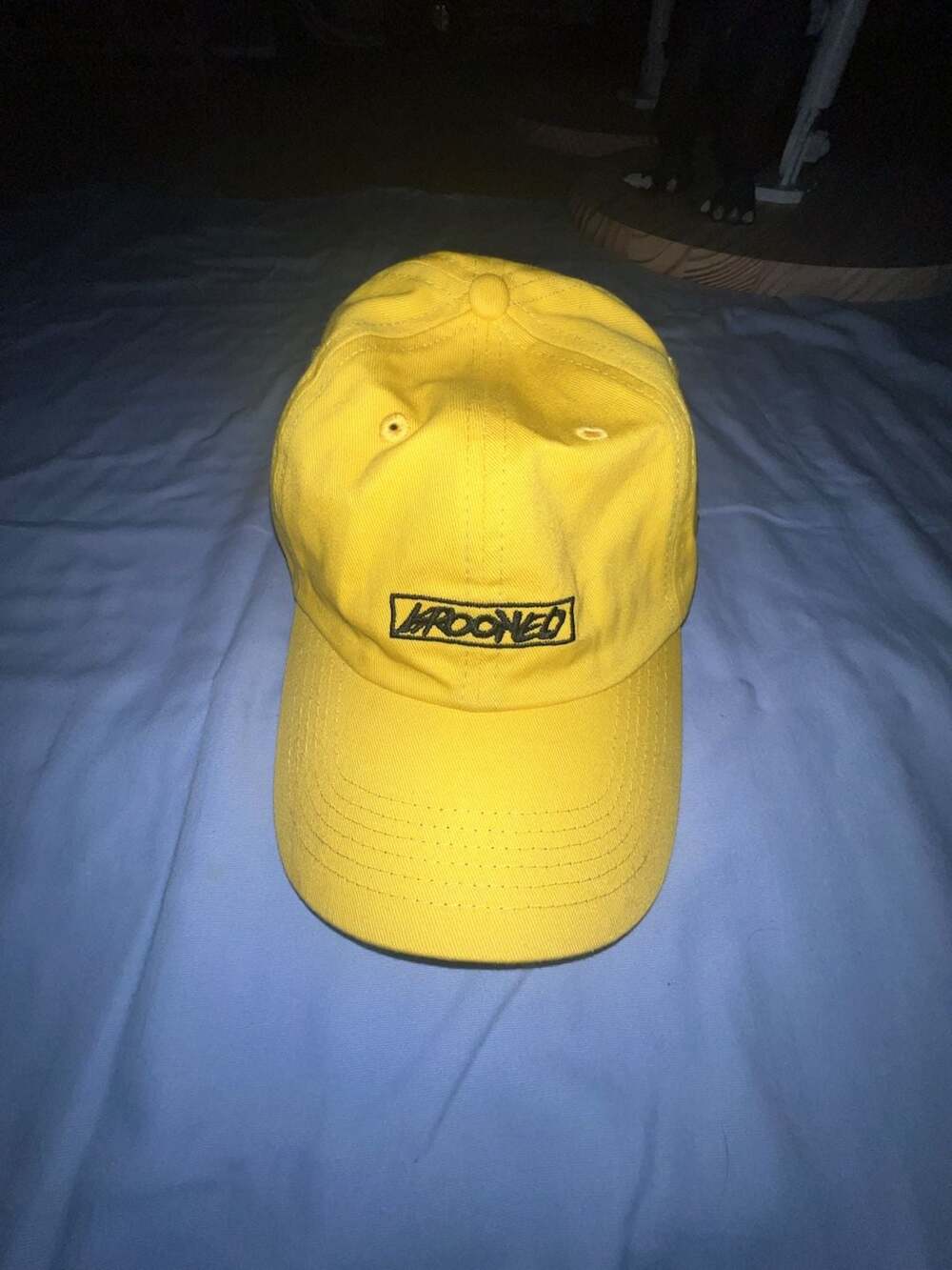 Krooked Skateboarding Script Logo Dad Cap Hat - Yellow